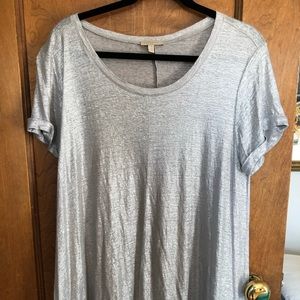 Anthropologie swingy silver T-shirt tunic